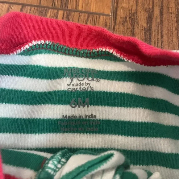 Carter's 6 Months Christmas Footed Pajamas 2 Pack With Santa & Reindeer - Picture 8 of 10